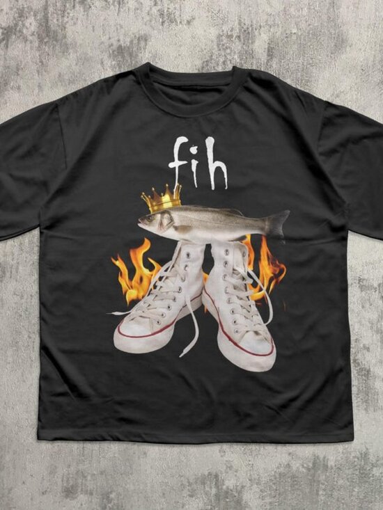 Tops - Fih Funny Meme T-shirt, Fish Shirt, Unhinged Clothes, Ironic Tees
